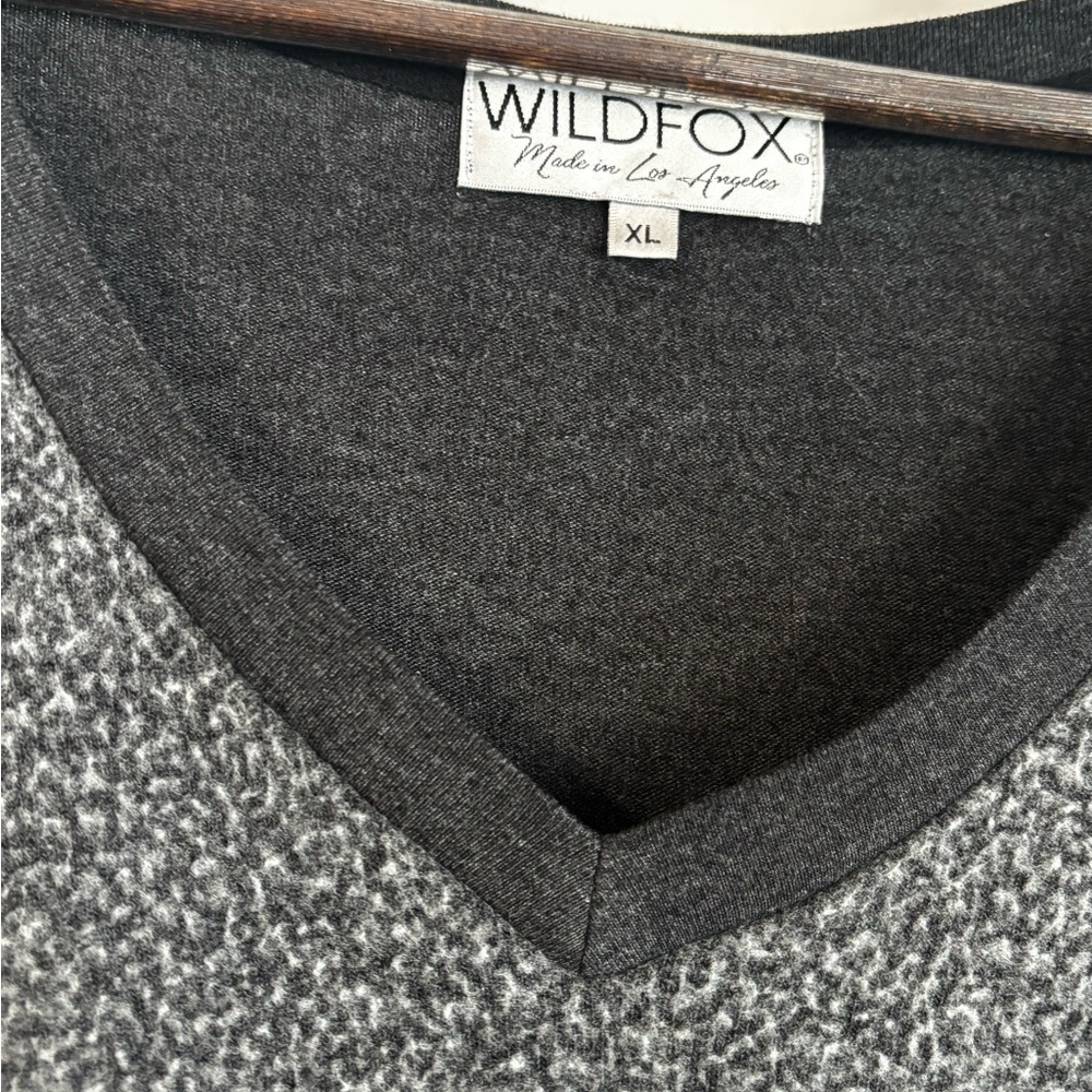 Wildfox Weekend Charcoal V-Neck Sweater - Picture 2 of 4